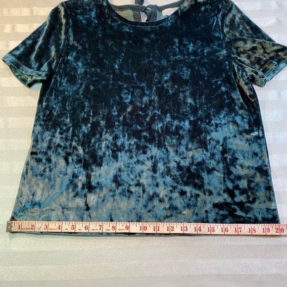 14th & Union Crushed Velvet Emerald Tee Sz Small Petite - Picture 3 of 11